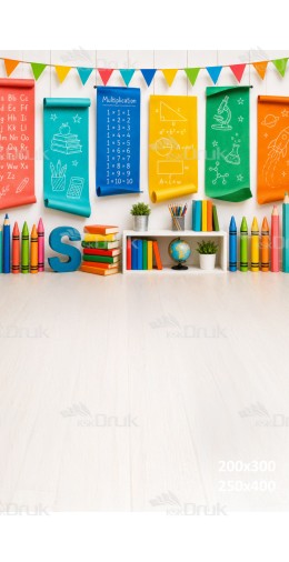 Tło fotograficzne „Kolorowa sala nauki – edukacyjna przestrzeń dla dzieci” | 4169